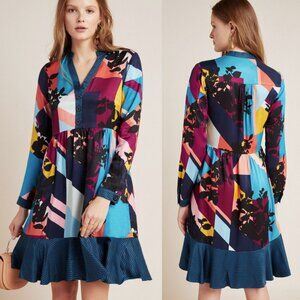 Anthropologie Maeve Gillian Abstract Shirtdress Dress size S